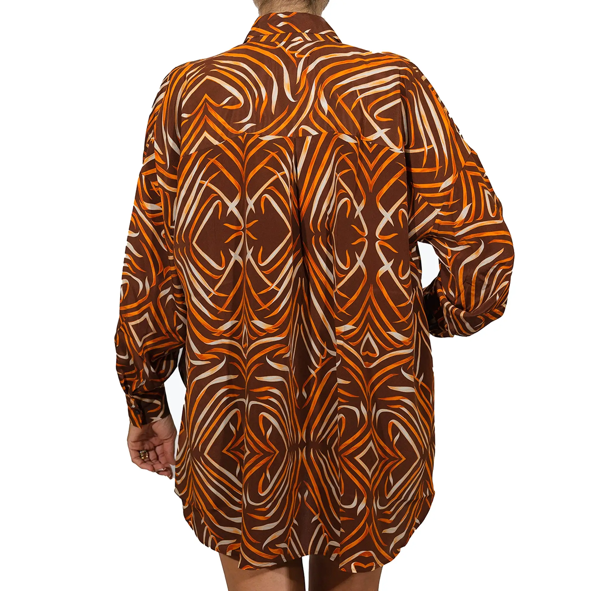 Printed Silk Shirt Brandy