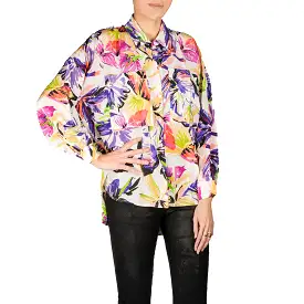 Printed Silk Shirt Purple