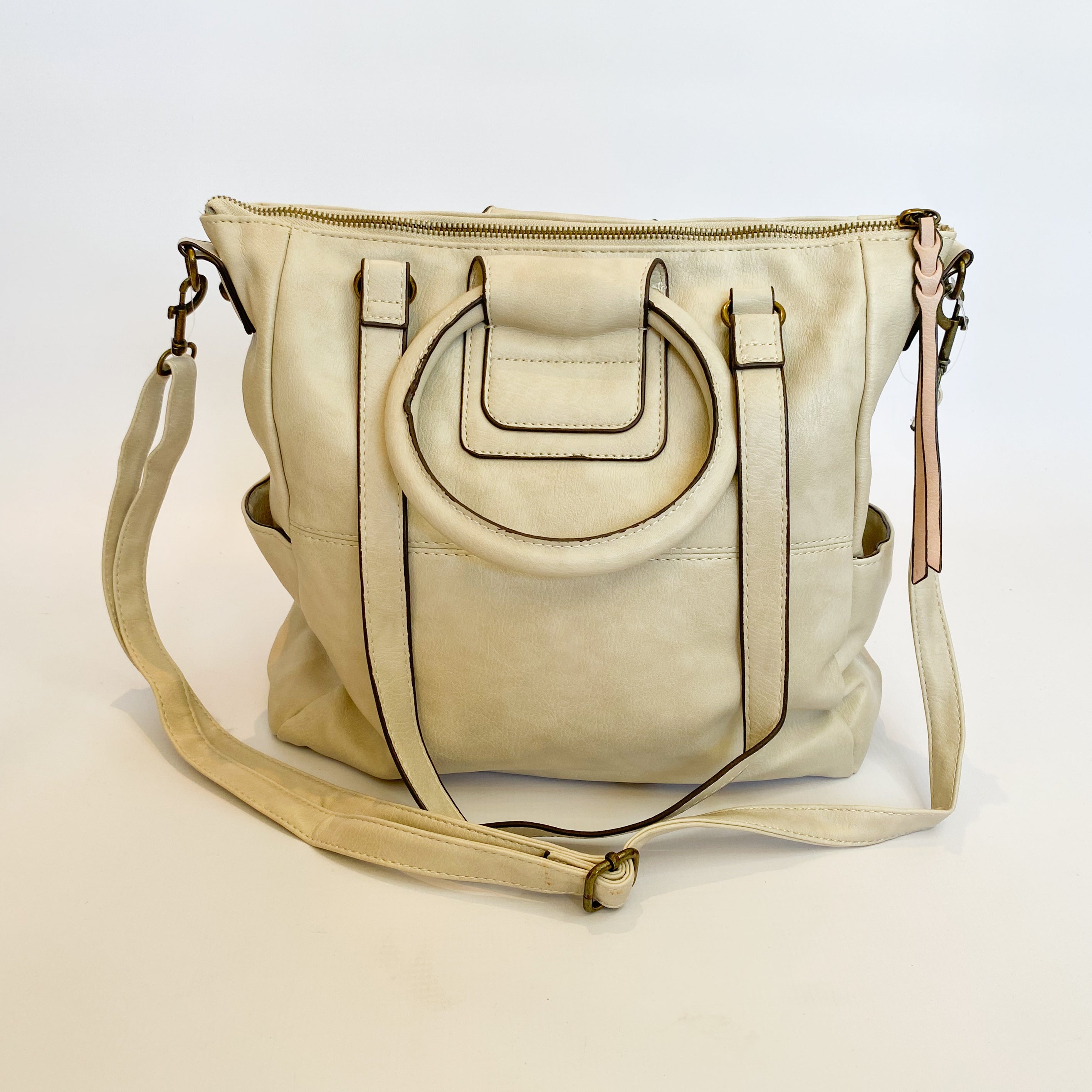 Queue beige structured bag