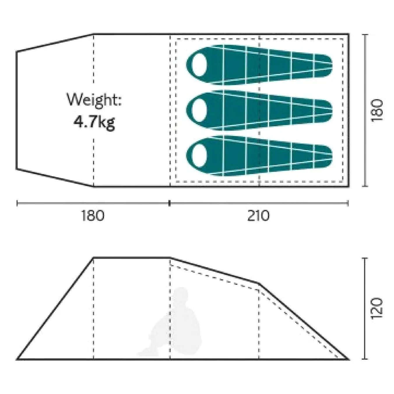 Royal Campden 3 Person - Blue Tent 302626