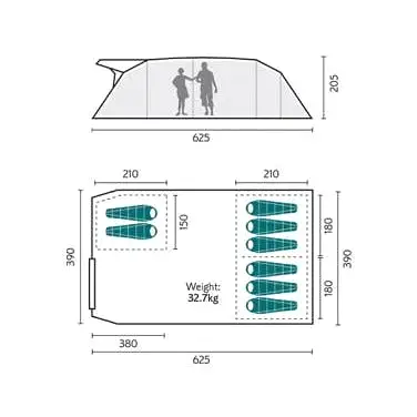 Royal Rockhampton 6 + 2 Person Tent 201518