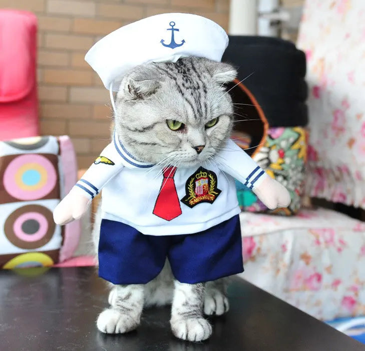 Spring Autumn Pet Cat Costumes for Small Dogs Cute Funny Clothes Standing Transformed Three-dimensional Dog Halloween