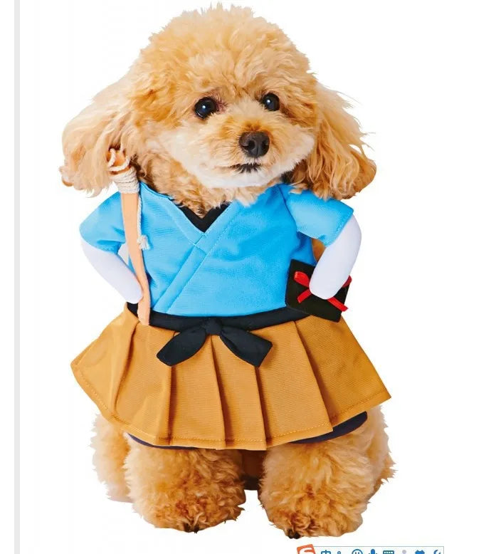 Spring Autumn Pet Cat Costumes for Small Dogs Cute Funny Clothes Standing Transformed Three-dimensional Dog Halloween