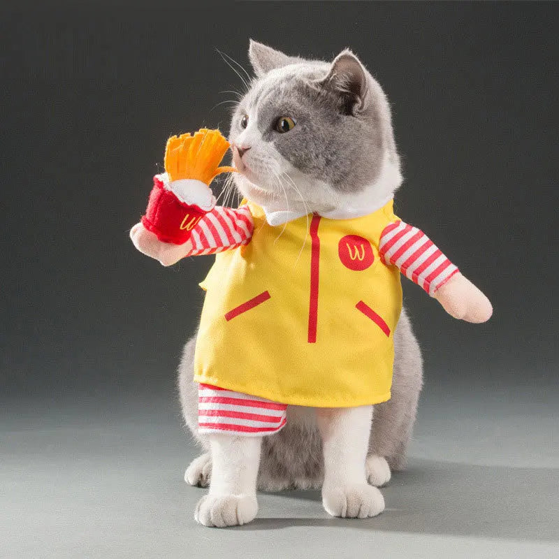 Spring Autumn Pet Cat Costumes for Small Dogs Cute Funny Clothes Standing Transformed Three-dimensional Dog Halloween