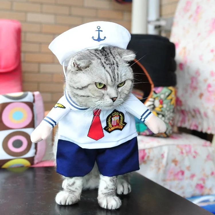 Spring Autumn Pet Cat Costumes for Small Dogs Cute Funny Clothes Standing Transformed Three-dimensional Dog Halloween