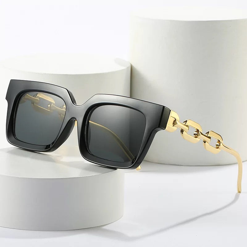 Square Retro Unique Chain Sunglasses