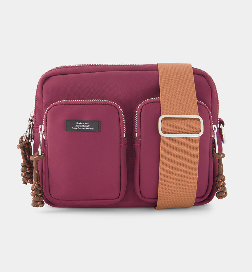 The Messenger Recycled Nylon Pocket Bag | Rusty Magenta