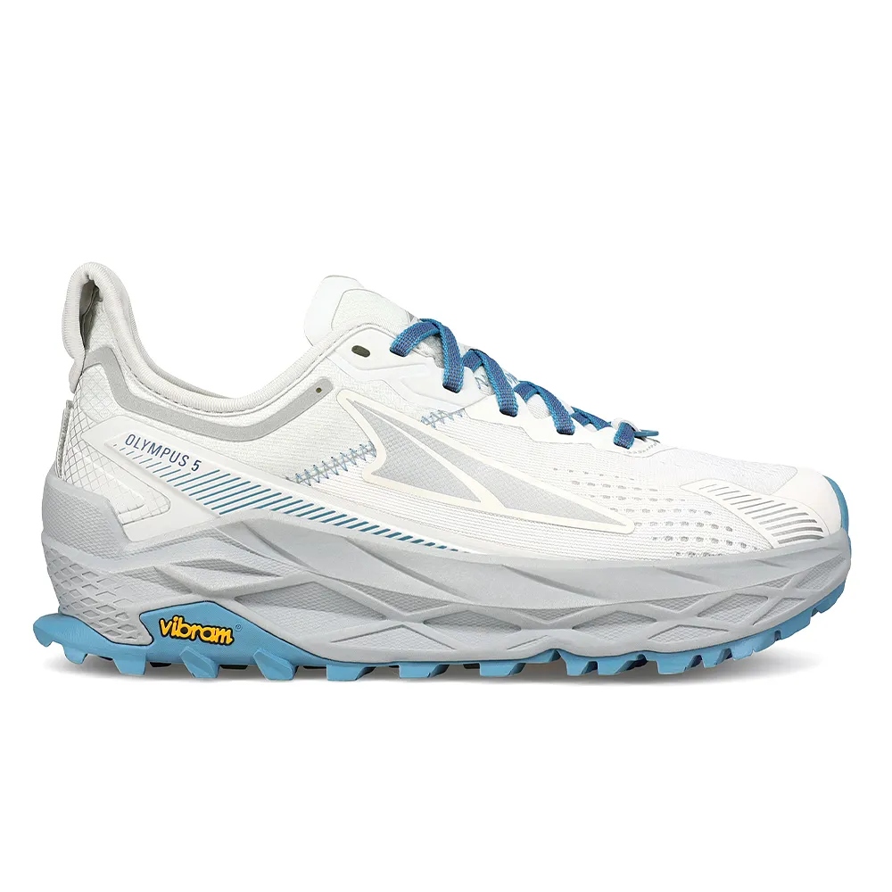 Women's Altra Olympus 5, White/Blue, 7.5 B Medium