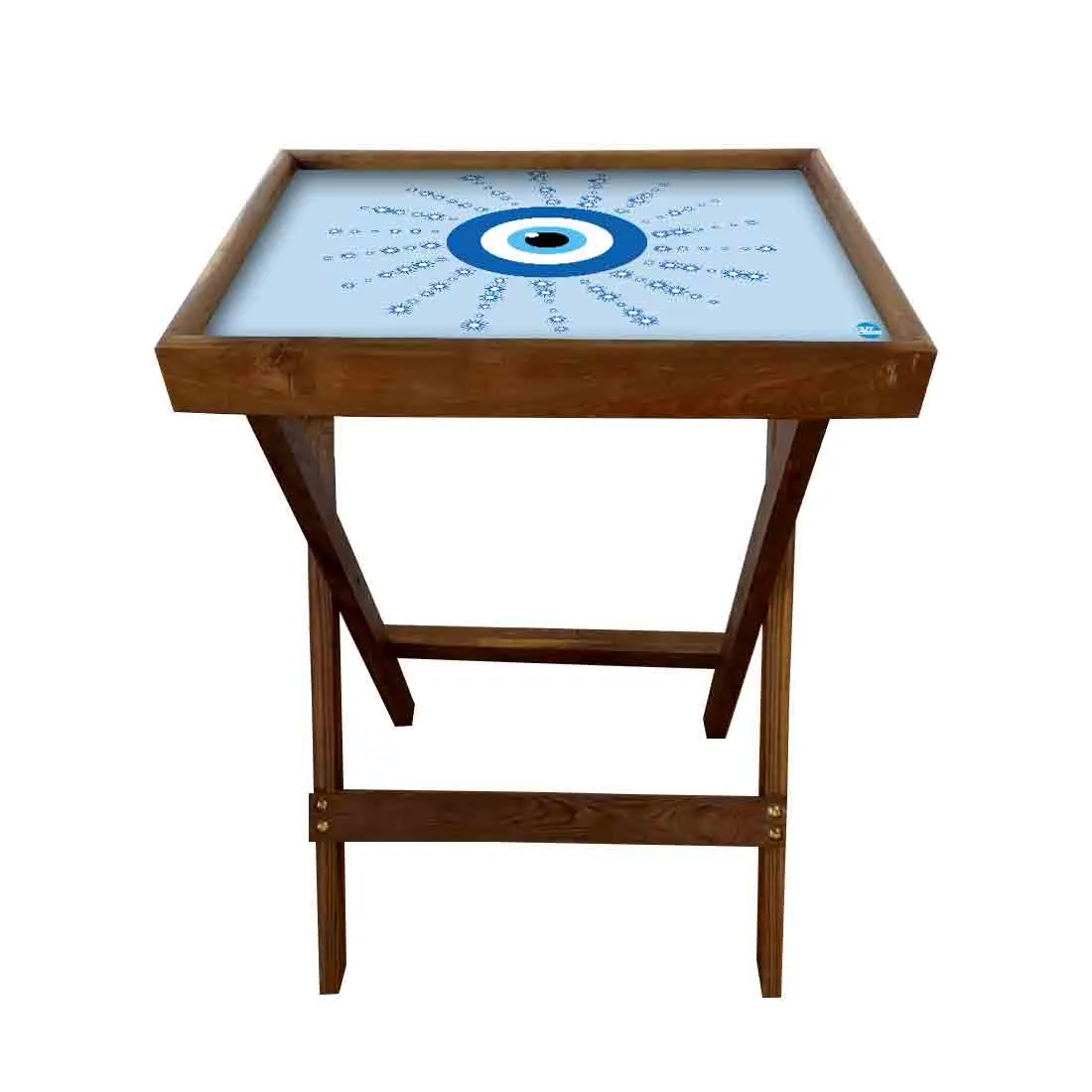 Wooden Folding Tray Side Table for Serving Snacks Tables - Evil Eye Protector