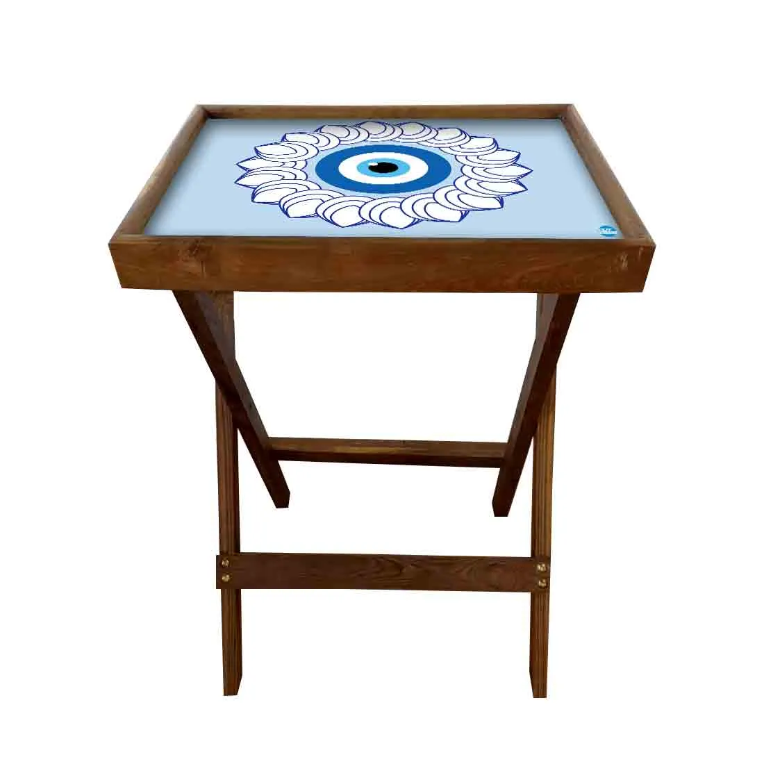 Wooden Folding Tray Side Table for Serving Snacks Tables - Evil Eye Protector