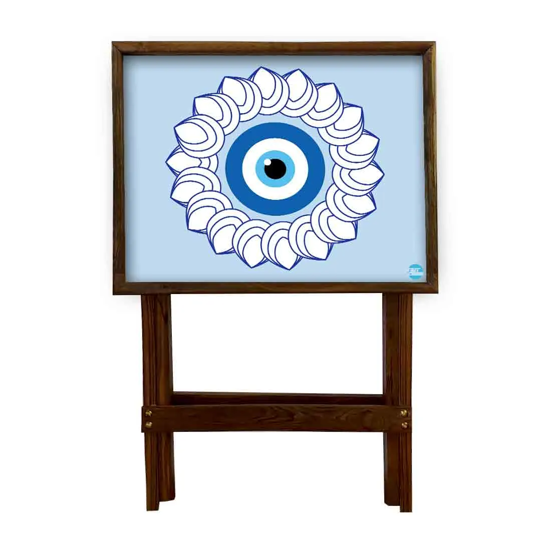 Wooden Folding Tray Side Table for Serving Snacks Tables - Evil Eye Protector